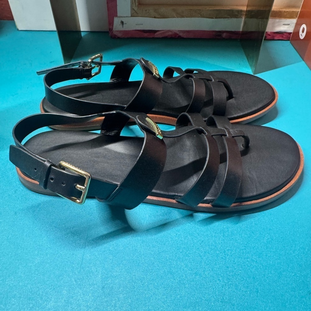 Cole Haan Black Leather Sandals - Picture 3 of 7